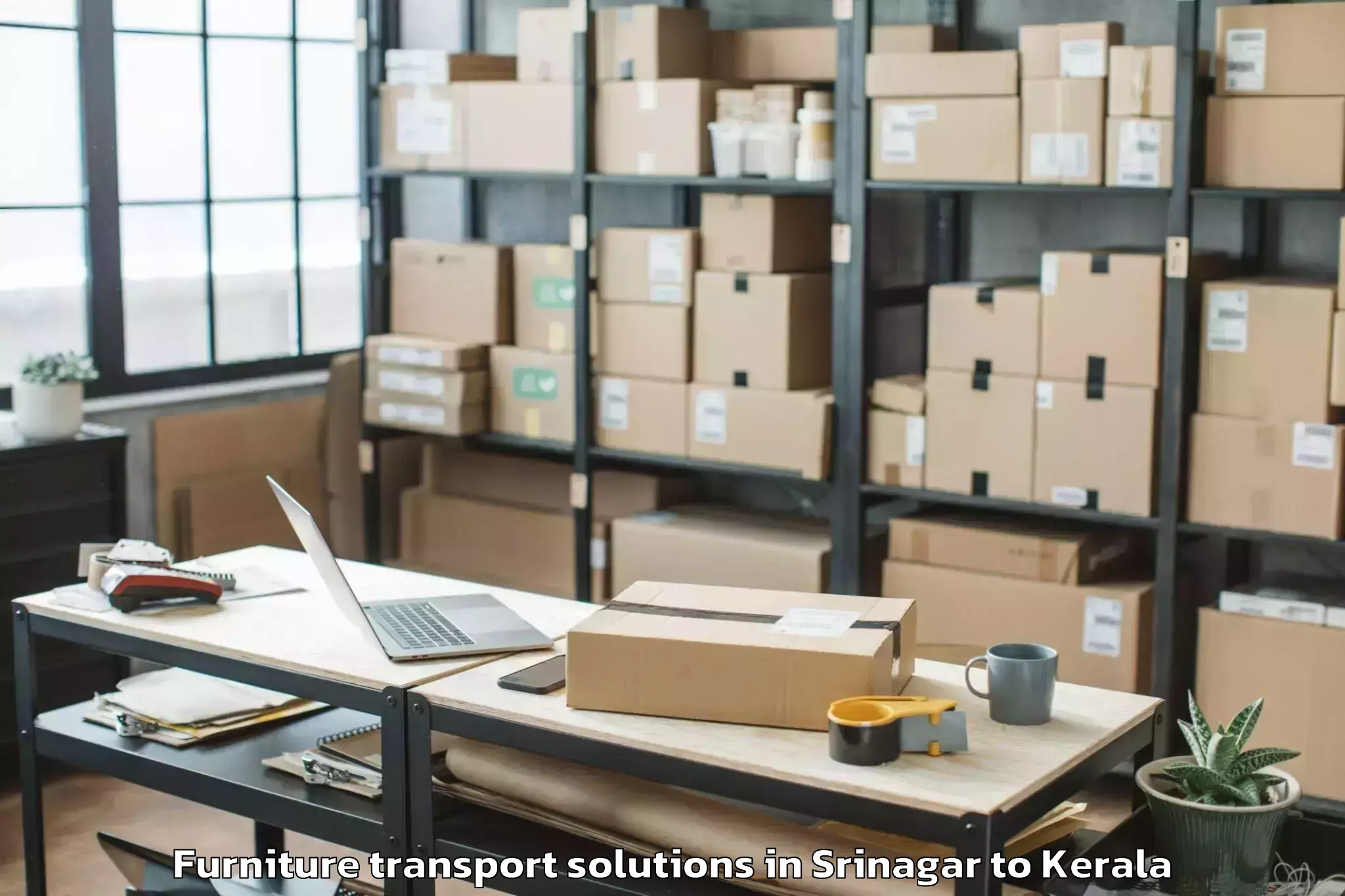 Book Srinagar to Aroor Furniture Transport Solutions